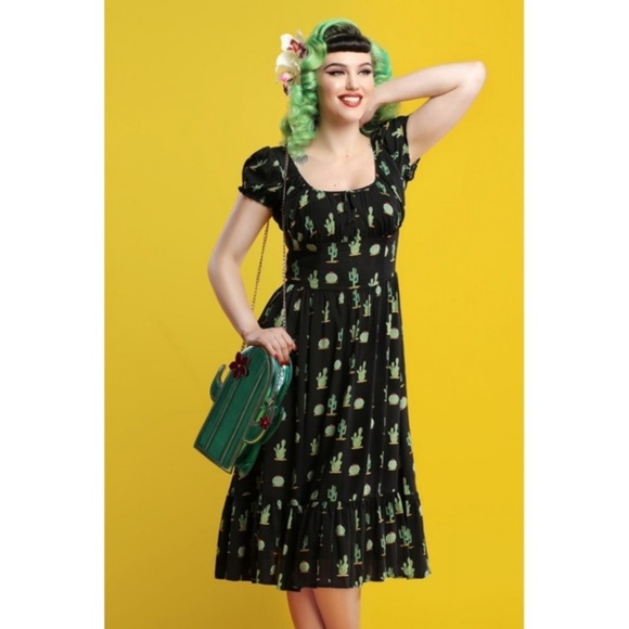 Collectif Carmen Cactus gypsy dress in XXXS / 0 US - Picture 1 of 6
